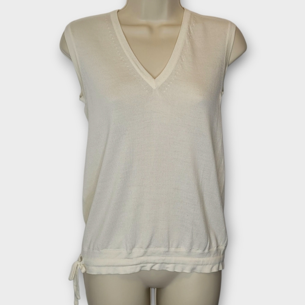 Zegna Uniform 100% Wool Sleeveless Sweater Vest XS/S 38 White